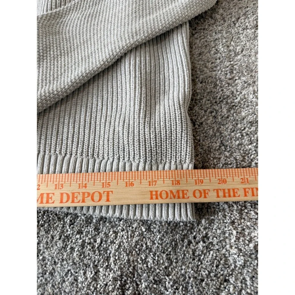 Banana Republic Mens Full Zip Cardigan Sweater Beige Ribbed Knit Mock Neck Large